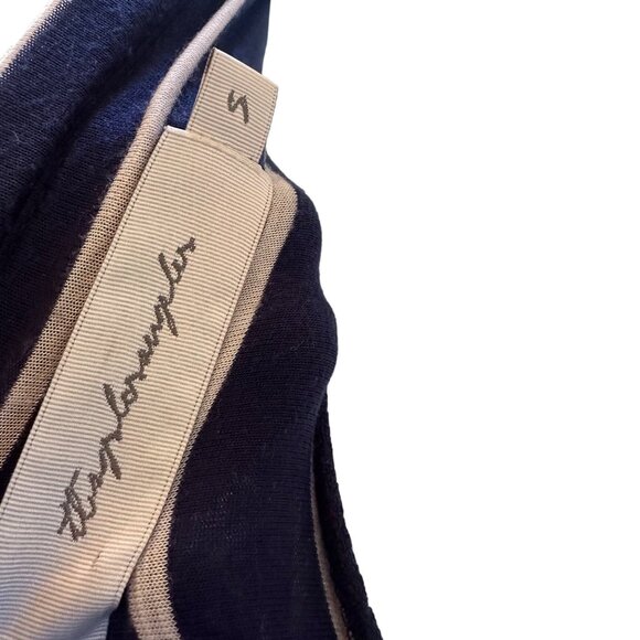 Tbags Los Angeles Halter Striped Blue White Key Hole Maxi Dress Size S - Picture 3 of 9